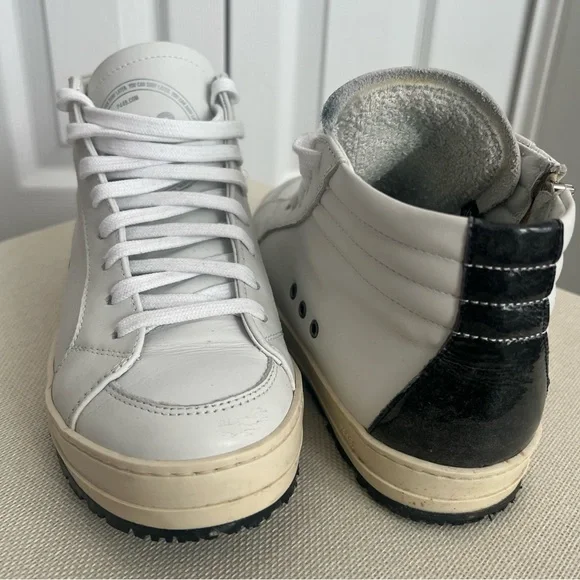 P448 Skate Mid Sneaker White Size 36- Italian Leather - Picture 4 of 6